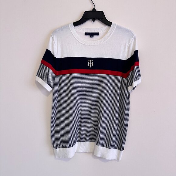 Tommy Hilfiger Short Sleeve Thin Sweater Top - Picture 1 of 6
